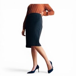 ★ Armani Collezioni Striped Skirt - Black ★